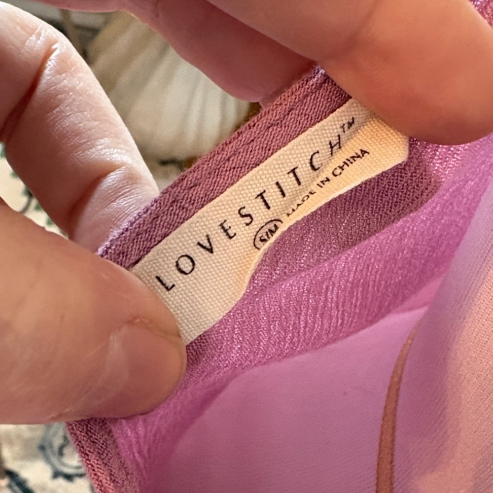 Lovestitch Pink Crinkle Maxi Dress with Pockets | s/m - Picture 4 of 6